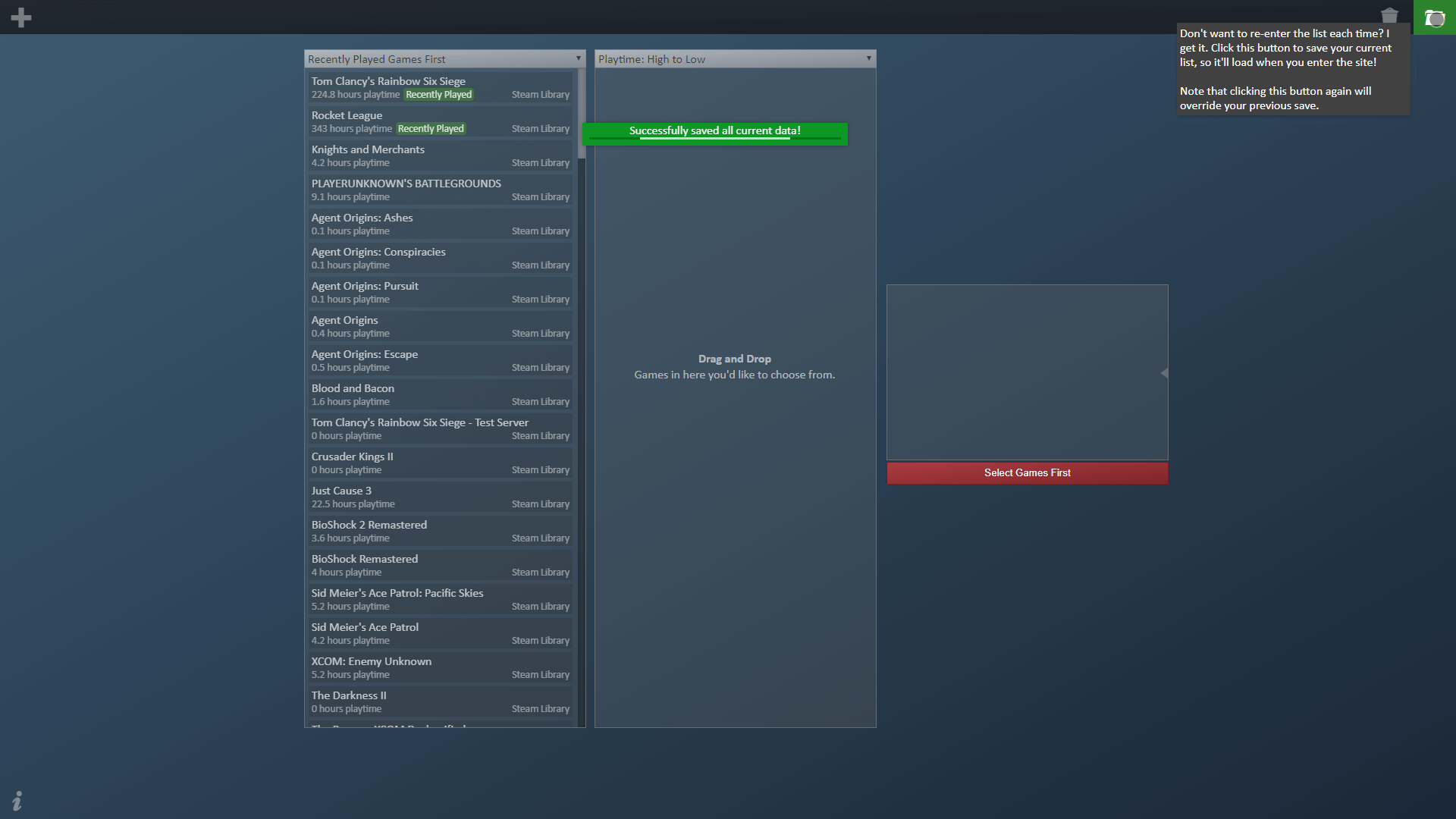 The ability to save images locally is shown, saving it in the user's browser.