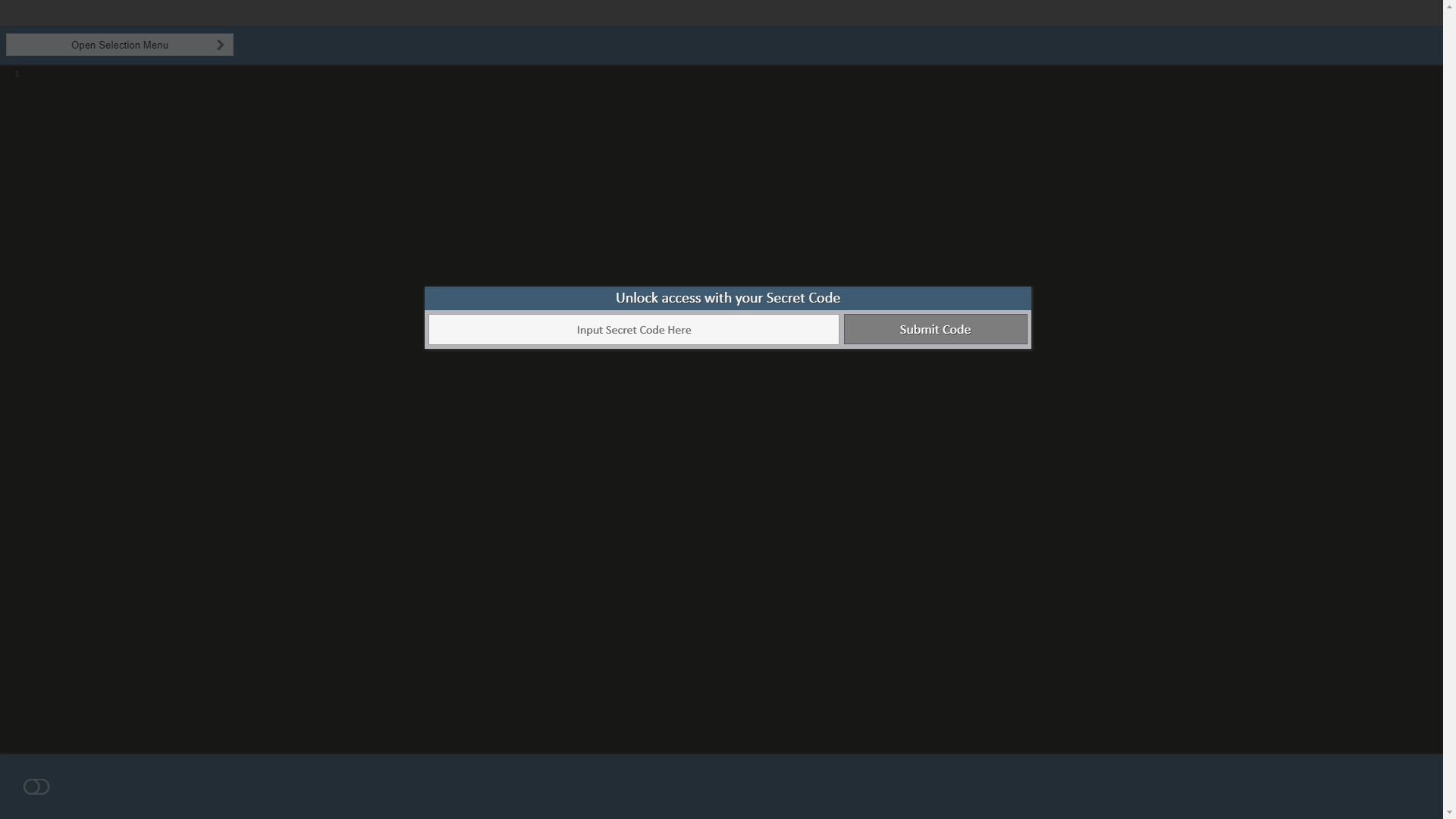 A screenshot of the login verification screen of the staff panel. The user requires a secret code.